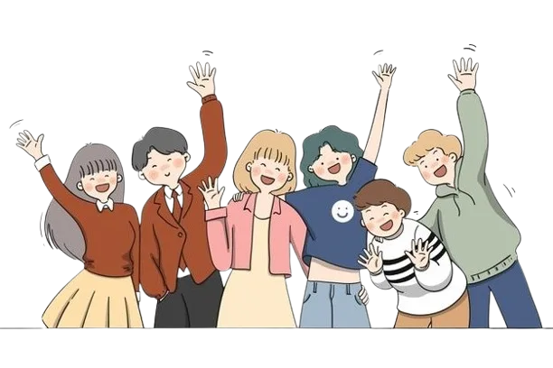 Happy students celebrating